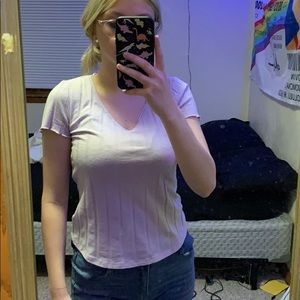 Purple V Neck T shirt